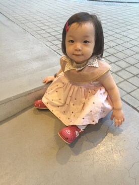 「赤い靴」｜「アイテム（サンダル）」を使った、nnnさん（キッズ・120cm）の夏コーディネート