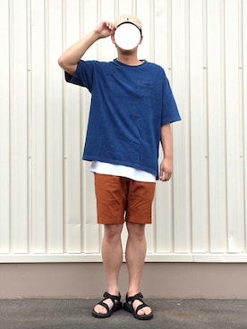「7月WEAR夏のサンダル祭り」｜「アイテム（キャップ）」を使った、Hさん（メンズ・174cm）の夏コーディネート