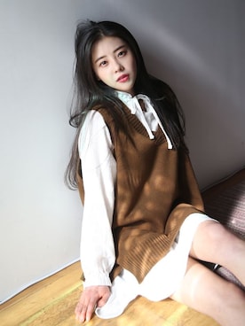 「アイテム（シャツワンピース）」を使った、66ガールズさん（レディース・158cm）の春コーディネート