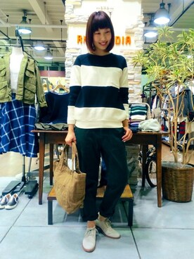 「アイテム（その他シューズ、グレー系）」を使った、Kaoriさん（レディース・166cm）の春コーディネート