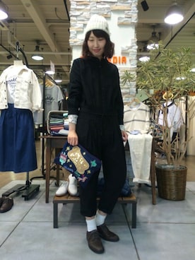「RNA」｜「アイテム（つなぎ/オールインワン）」を使った、Kaoriさん（レディース・166cm）の春コーディネート