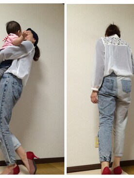 「ZARA（ザラ）のアイテム（シャツ/ブラウス、ホワイト系）」を使った、kikoaさん（レディース・156cm）の秋コーディネート