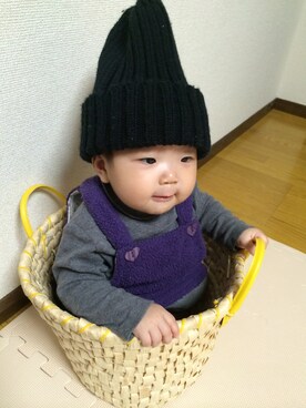 「no brand（ノーブランド）のアイテム（ロンパース、パープル系）」を使った、kikoaさん（レディース・156cm）の秋コーディネート
