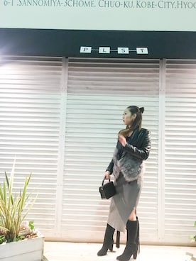 「outfit」｜「アイテム（その他アウター）」を使った、narcissus 神戸店さん（レディース・158cm）の冬コーディネート