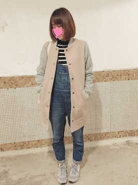 「cepo.」｜「アイテム（オールインワン・サロペット）」を使った、えんさん（レディース・158cm）の冬コーディネート