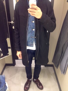 「PULL&BEAR（プルアンドベア）のアイテム（シューズ）」を使った、Lavinさん（メンズ・172cm）の冬コーディネート