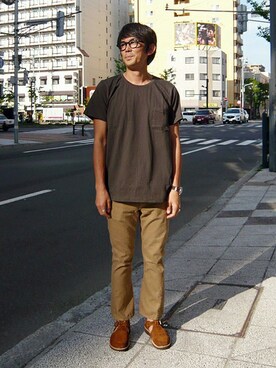 「nonnative（ノンネイティブ）のアイテム（その他シューズ）」を使った、KAMEさん（メンズ・172cm）の夏コーディネート