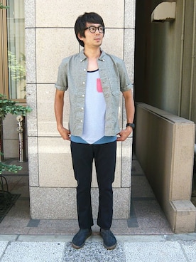 「nonnative（ノンネイティブ）のアイテム（ブーツ）」を使った、KAMEさん（メンズ・172cm）の夏コーディネート