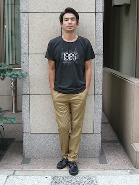 「nonnative（ノンネイティブ）のアイテム（Tシャツ/カットソー）」を使った、KAMEさん（メンズ・172cm）の夏コーディネート