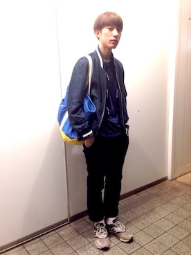 「ジャパンブルー」｜「アイテム（その他）」を使った、並木一樹さん（メンズ・180cm）の夏コーディネート