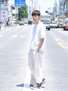 「Champion」｜並木一樹さん（メンズ・180cm）の春コーディネート