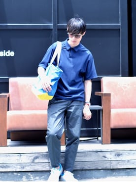 「UNIVERSAL PRODUCTS（ユニバーサルプロダクツ）のアイテム」を使った、並木一樹さん（メンズ・180cm）の夏コーディネート