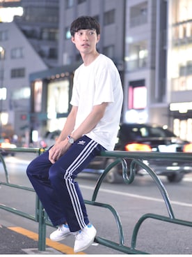 「RED KAP（レッドキャップ）のアイテム（トップス）」を使った、並木一樹さん（メンズ・180cm）の夏コーディネート