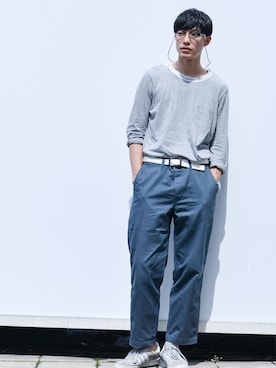 「THOM BROWNE（トムブラウン）のアイテム」を使った、並木一樹さん（メンズ・180cm）の秋コーディネート