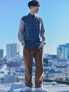 「umit benan（ウミットベナン）のアイテム」を使った、並木一樹さん（メンズ・180cm）の冬コーディネート