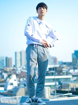 「コンバース オールスター」｜並木一樹さん（メンズ・180cm）の春コーディネート