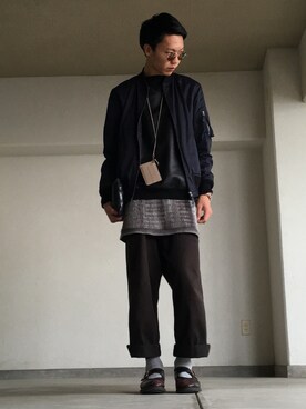 「Scye（サイ）のアイテム（ブルゾン）」を使った、すんぺーさん（メンズ・177cm）の秋コーディネート