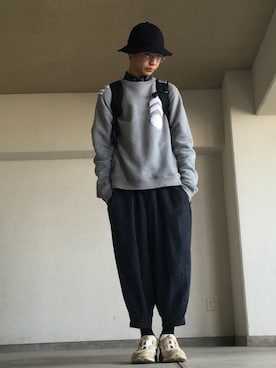「ANDREA POMPILIO（アンドレアポンピリオ）のアイテム（スウェット）」を使った、すんぺーさん（メンズ・177cm）の秋コーディネート