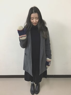 「アイテム（レインシューズ）」を使った、Honamiさん（レディース・157cm・10代）の冬コーディネート