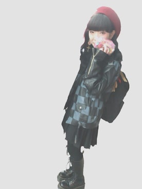 「SWAGGER（スワッガー）のアイテム（ハンチング/ベレー帽）」を使った、ホウサキさん（レディース・160cm）の春コーディネート