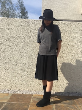 「日常」｜「アイテム（スウェット）」を使った、えみりさん（レディース・162cm）の秋コーディネート