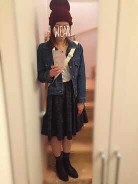 「LIVE」｜「アイテム（デニムジャケット）」を使った、hitommyさん（レディース・161cm）の秋コーディネート