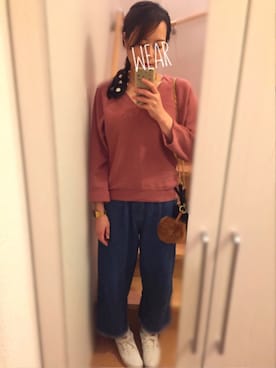 「B.L.U.E（ビーエルユーイー）のアイテム（パンツ）」を使った、hitommyさん（レディース・161cm）の秋コーディネート