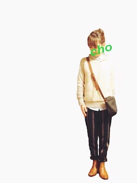 「MARGARET HOWEEL」｜「アイテム（アナログ腕時計）」を使った、choucoさん（レディース・151cm）の冬コーディネート