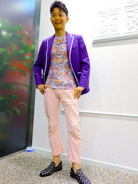「ジミーチュウ」｜「アイテム（Tシャツ/カットソー）」を使った、qkさん（メンズ・170cm）の夏コーディネート