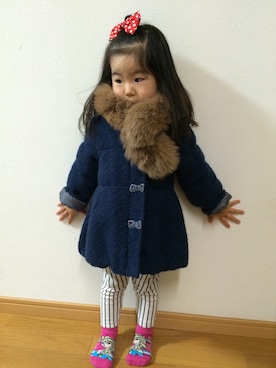 「アナと雪の女王」｜「アイテム（その他アウター）」を使った、さななさん（キッズ・90cm）の冬コーディネート