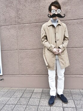 「アイテム（ステンカラーコート）」を使った、@ s k yさん（メンズ・165cm・10代）の春コーディネート