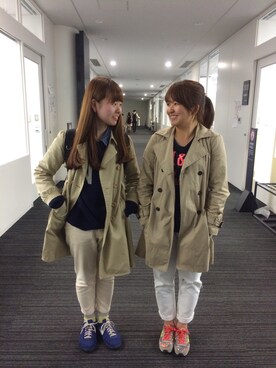 「Abercrombie&Fitch（アバークロンビーアンドフィッチ）のアイテム（スウェット）」を使った、Sayaさん（レディース・154cm）の春コーディネート