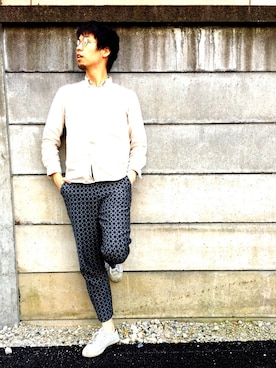 「mintdesigns（ミントデザインズ）のアイテム（パンツ）」を使った、shojisanさん（メンズ・175cm）の春コーディネート