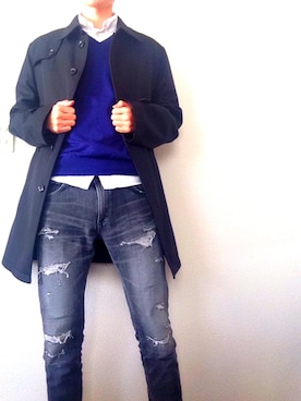 「POLO RALPH LAUREN（ポロ ラルフ ローレン）のアイテム（シャツ/ブラウス、ホワイト系）」を使った、T@kahashiさん（メンズ・177cm）の冬コーディネート