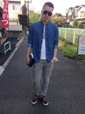 「グレーパンツ」｜しんちゃんさん（メンズ・183cm）の春コーディネート