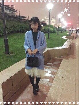 「Handmade（ハンドメイド）のアイテム（その他アウター）」を使った、イクラさん（レディース・165cm）の秋コーディネート