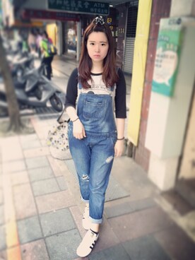 「cotton on（コットンオン）のアイテム（つなぎ/オールインワン）」を使った、stellaさん（レディース・173cm）の春コーディネート