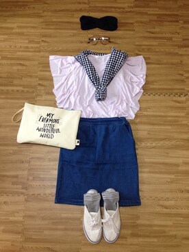 「ジャパンブルー」｜「アイテム（その他）」を使った、smilemiさん（レディース・162cm）の夏コーディネート