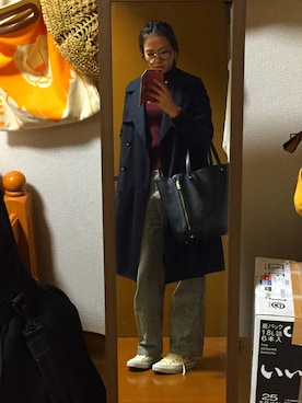 「シック」｜「アイテム（トレンチコート）」を使った、なしさん（レディース・163cm）の秋コーディネート