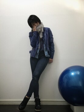 「muubaa（ムーバー）のアイテム」を使った、のぐちさん（レディース・163cm）の秋コーディネート