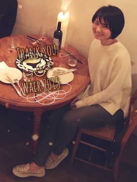 「お食事会」｜「アイテム（パンツ）」を使った、のぐちさん（レディース・163cm）の冬コーディネート