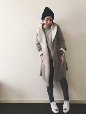 「フェリシモ（フェリシモ）のアイテム（その他アウター）」を使った、のぐちさん（レディース・163cm）の冬コーディネート