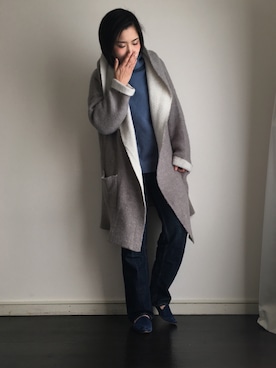 「181（ウノオットウノ）のアイテム（シューズ）」を使った、のぐちさん（レディース・163cm）の冬コーディネート