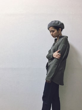 「KBF+（ケービーエフプラス）のアイテム（帽子）」を使った、のぐちさん（レディース・163cm）の秋コーディネート