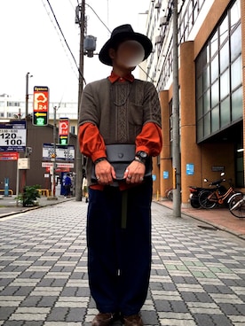 「SASQUATCHfabrix.（サスクワァッチファブリックス）のアイテム」を使った、Hさん（メンズ・182cm）の秋コーディネート