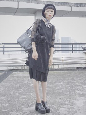 「MONKI（モンキ）のアイテム（シューズ）」を使った、G.loeさん（レディース・170cm）の秋コーディネート