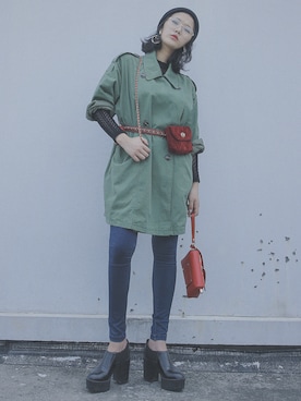 「MONKI（モンキ）のアイテム（シューズ）」を使った、G.loeさん（レディース・170cm）の秋コーディネート