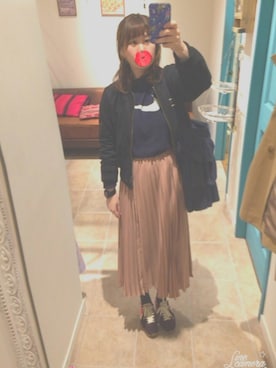 「フリルトート」｜「アイテム（その他）」を使った、piyonさん（レディース・156cm）の秋コーディネート