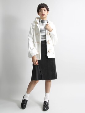 「タッセルローファー」｜「アイテム（ダッフルコート）」を使った、佐々木まゆさん（レディース・169cm）の秋コーディネート