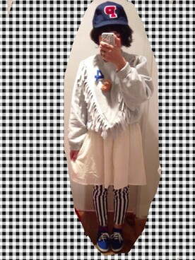 「ストライプ柄(柄・デザイン)」｜「アイテム（財布/小物）」を使った、Haru*｡さん（レディース・155cm）の冬コーディネート